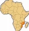carte d'afrique avec le mozambiqure